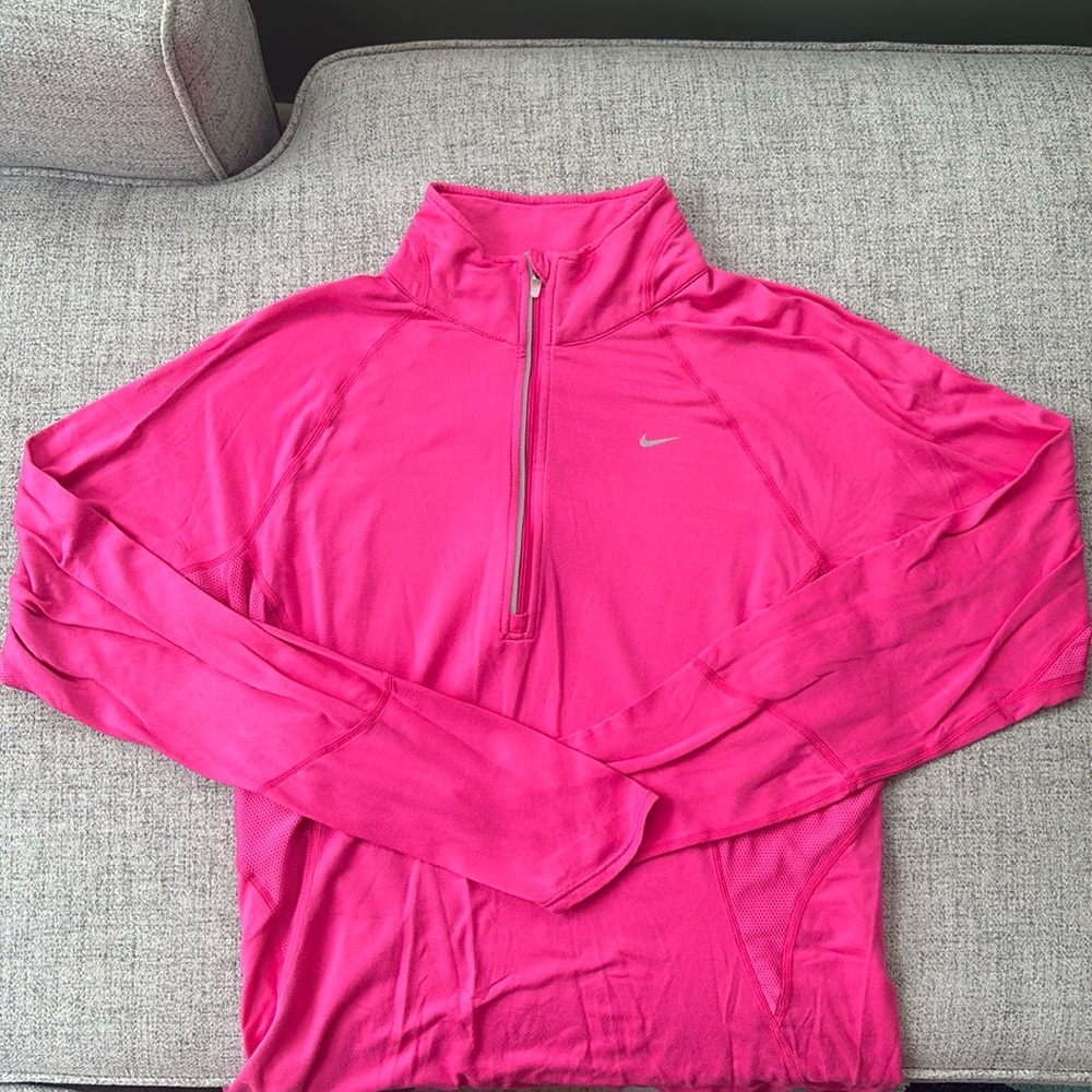 Nike Women's Vibrant Pink Half-Zip Sweatshirt